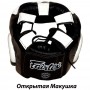 Fairtex HG13 Боксерский Шлем Тайский Бокс "Diagonal Vision Sparring" Черный с Белым